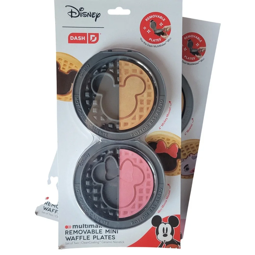 3 Pack Disney‎ Removable Mini Waffle Maker Plates 1-Moana 2-Mickey Minnie Mouse